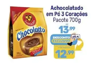 Supermercados Jau Serve Achocolatado em Pó 3 Corações oferta