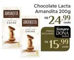 Dona de Casa Chocolate lacta amandita oferta