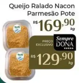 Dona de Casa Queijo Ralado Nacão Parmesão Pote oferta