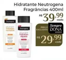 Dona de Casa Hidratante Neutrogena fragrâncias oferta