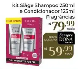 Dona de Casa Kit Siage Shampoo e Condicionador Fragrâncias oferta