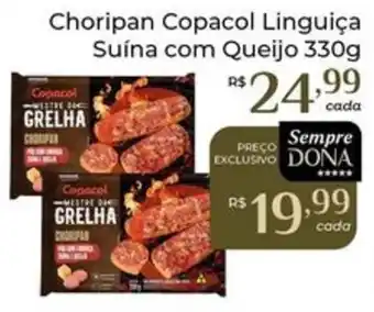 Choripan Copacol Linguiça Suína com Queijo