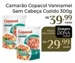 Dona de Casa Camarão copacol vannamei sem cabeça cozido oferta