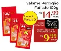 Dona de Casa Salame Perdigão Fatiado oferta