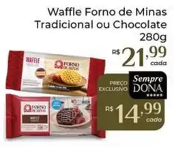 Dona de Casa Waffle Forno de Minas Tradicional ou Chocolate oferta