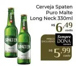 Dona de Casa Cerveja Spaten Puro Malte Long Neck oferta