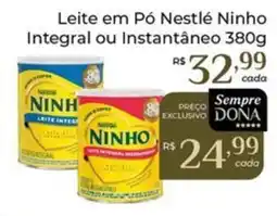 Dona de Casa Leite em Pó Nestlé Ninho Integral ou Instantâneo oferta