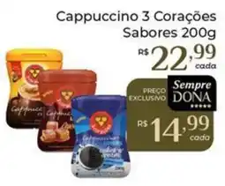 Dona de Casa Cappuccino 3 Corações Sabores oferta