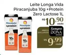 Dona de Casa Leite longa vida piracanjuba 10g +protein zero lactose oferta