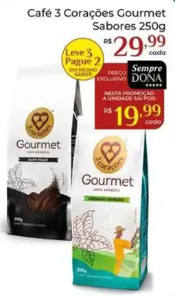 Dona de Casa Café 3 Corações Gourmet Sabores oferta