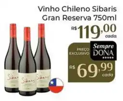Dona de Casa Vinho chileno sibaris gran reserva oferta