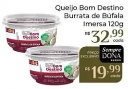 Dona de Casa Queijo bom destino burrata de búfala oferta