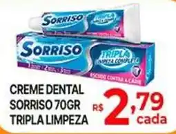 Supermercados Santa Helena creme dental sorriso tripla limpeza oferta
