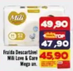 Rede Top Fralda descartável mili love & care mega us. oferta