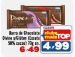 Rede Top Barra de Chocolate Divine s/glúten (Excelso 50% cacao) oferta