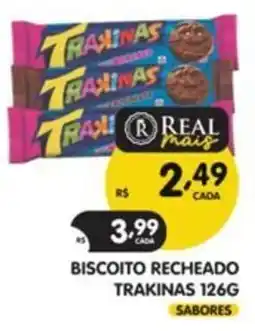 Supermercados Real Biscoito recheado trakinas oferta