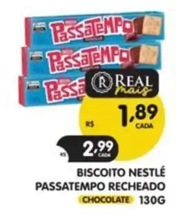 Supermercados Real Biscoito nestlé passatempo recheado chocolate oferta