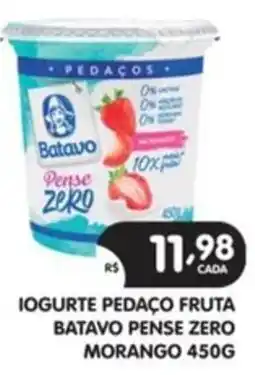 Supermercados Real Iogurte pedaço fruta batavo pense zero morango oferta