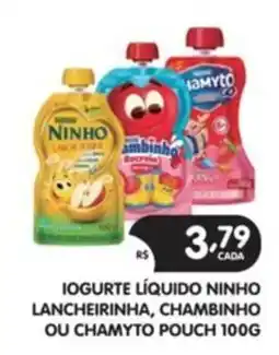 Supermercados Real Iogurte líquido ninho lancheirinha, chambinho ou chamyto pouch oferta