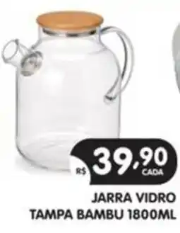 Supermercados Real Jarra vidro tampa bambu oferta