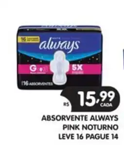 Supermercados Real absorvente always pink noturno oferta