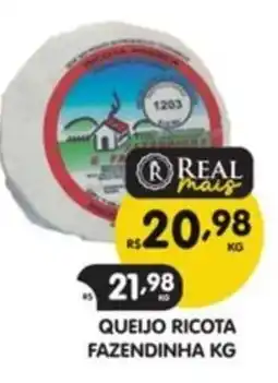 Supermercados Real Queijo ricota fazendinha kg oferta