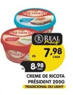 Supermercados Real Creme de ricota président oferta