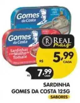 Supermercados Real Sardinha gomes da costa 125g oferta