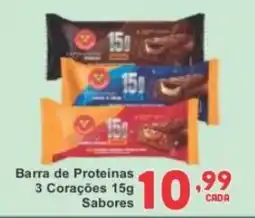 Rede Super Compras Barra de Proteinas 3 Corações 15g Sabores oferta