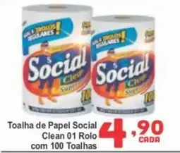 Rede Super Compras Toalha de papel social clean 01 rolo oferta