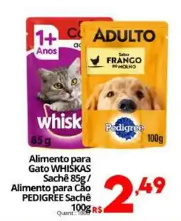 Althoff Supermercados Alimento para Gato WHISKAS Sachê / Alimento para Cão PEDIGREE Sachê oferta