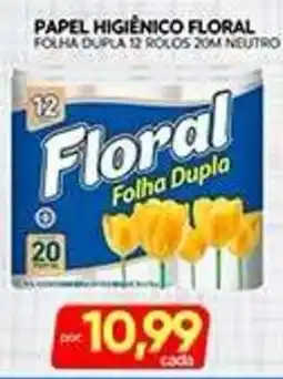 Novo Mix Papel higiênico floral folha dupla oferta