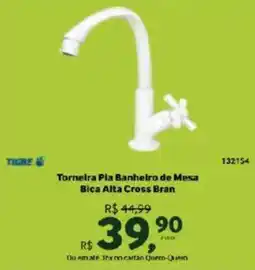 Quero Quero Torneira pia banheiro de mesa bica alta cross bran oferta