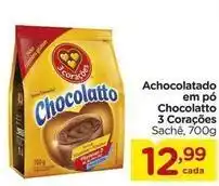 Carrefour 3 corações - achocolatado em pó chocolatto oferta