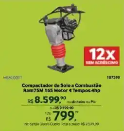 Quero Quero Compactador de Solo a Combustão Ram75M 165 Motor 4 Tempos 4HP oferta