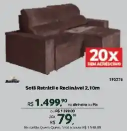Quero Quero Sofá retrátil e reclínável 2,10m oferta