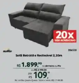 Quero Quero Sofá retrátil e reclinável 2,20m oferta