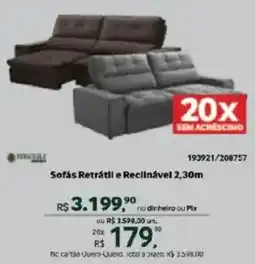 Quero Quero Sofás retrátil e reclinável 2,30m oferta