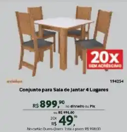 Quero Quero Conjunto para Sala de Jantar 4 Lugares oferta