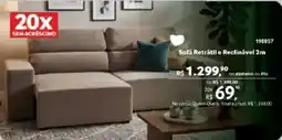 Quero Quero Sofá retrátil e reclinável 2m oferta