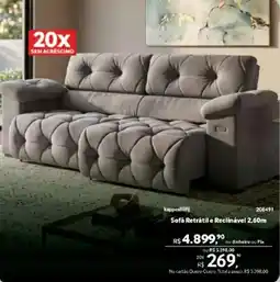 Quero Quero Sofá retrátil e reclinável 2.60m oferta