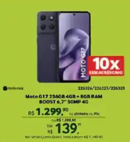 Quero Quero moto g17 256gb 4gb + 8gb ram oferta