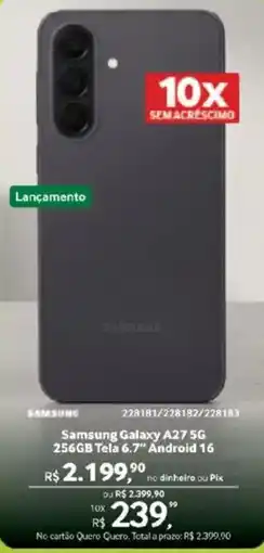 Quero Quero Samsung galaxy A27 5G tela 6.7 android 16 oferta