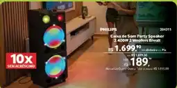 Quero Quero Caixa de Som Party Speaker 2.400W 2 Woofers Bivolt oferta