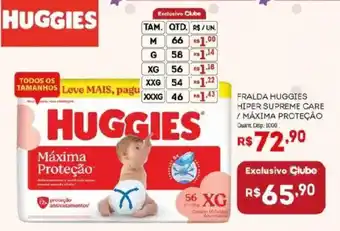 Bistek Supermercados Fralda huggies hiper supreme care / máxima proteção oferta