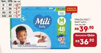 Bistek Supermercados Fralda mili baby azul oferta
