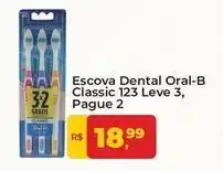 Tonin Superatacado Oral-b - escova dental classic 123 leve 3, pague 2 oferta