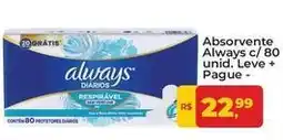 Tonin Superatacado Always - absorvente c/80 unid. leve + pague oferta