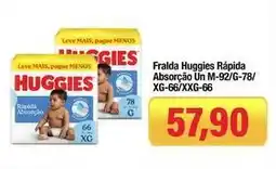 Spani Atacadista Huggies - fralda rapida absorção un m-92/g-78/xg-66/xxg-66 oferta