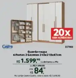 Quero Quero Guarda-roupa 6 Portas 2 Gavetas oferta